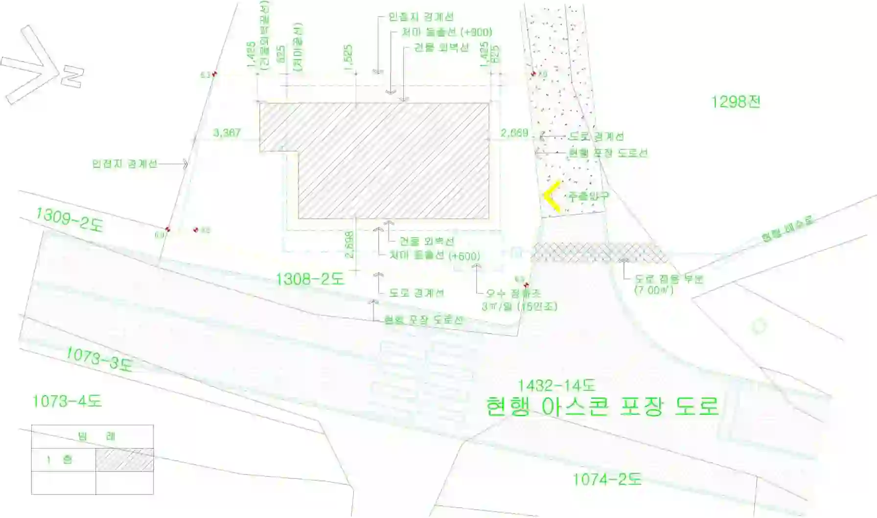 난정리 1308-1 배치도 이미지